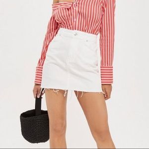 Topshop Highwaisted White Jean Skirt